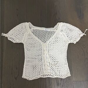 Ladies white see through top sz XS from Italy